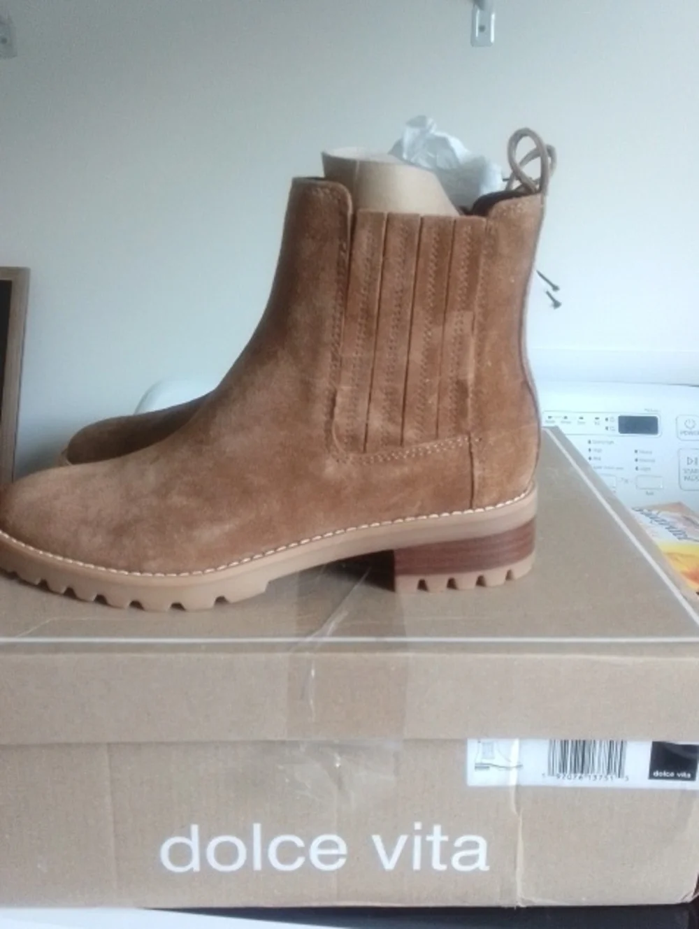Dolce Vita Tan Suede Ankle Booties